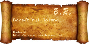 Borsányi Roland névjegykártya