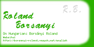 roland borsanyi business card